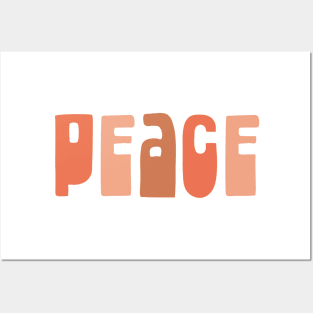 Peace - Optimistic Typography in Blush Tones Posters and Art